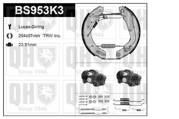 QUINTON HAZELL Комплект тормозных колодок BS953K3